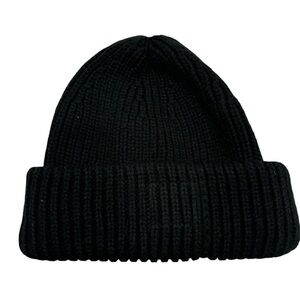 Classic Black Ribbed Knit Beanie - Unisex Winter Hat